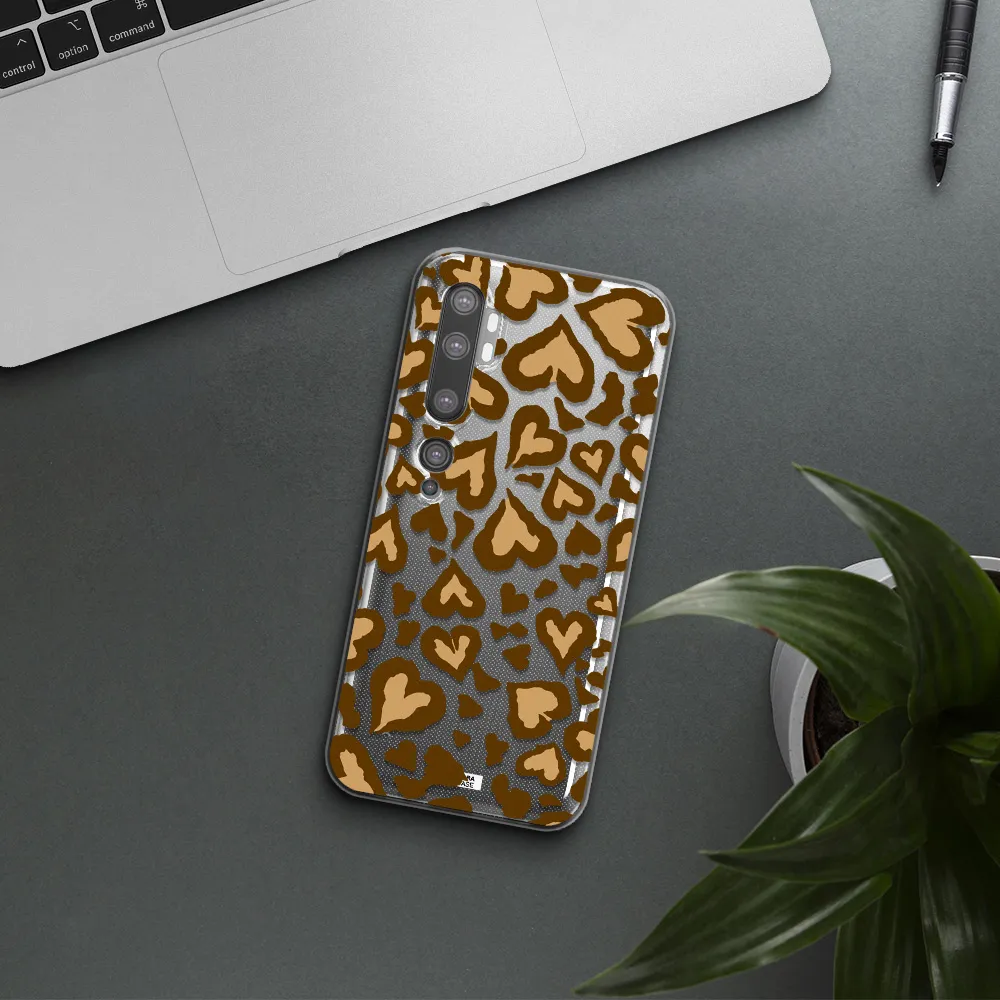 Heart Leopard Xiaomi Mi Note 10 Clear TPU Case