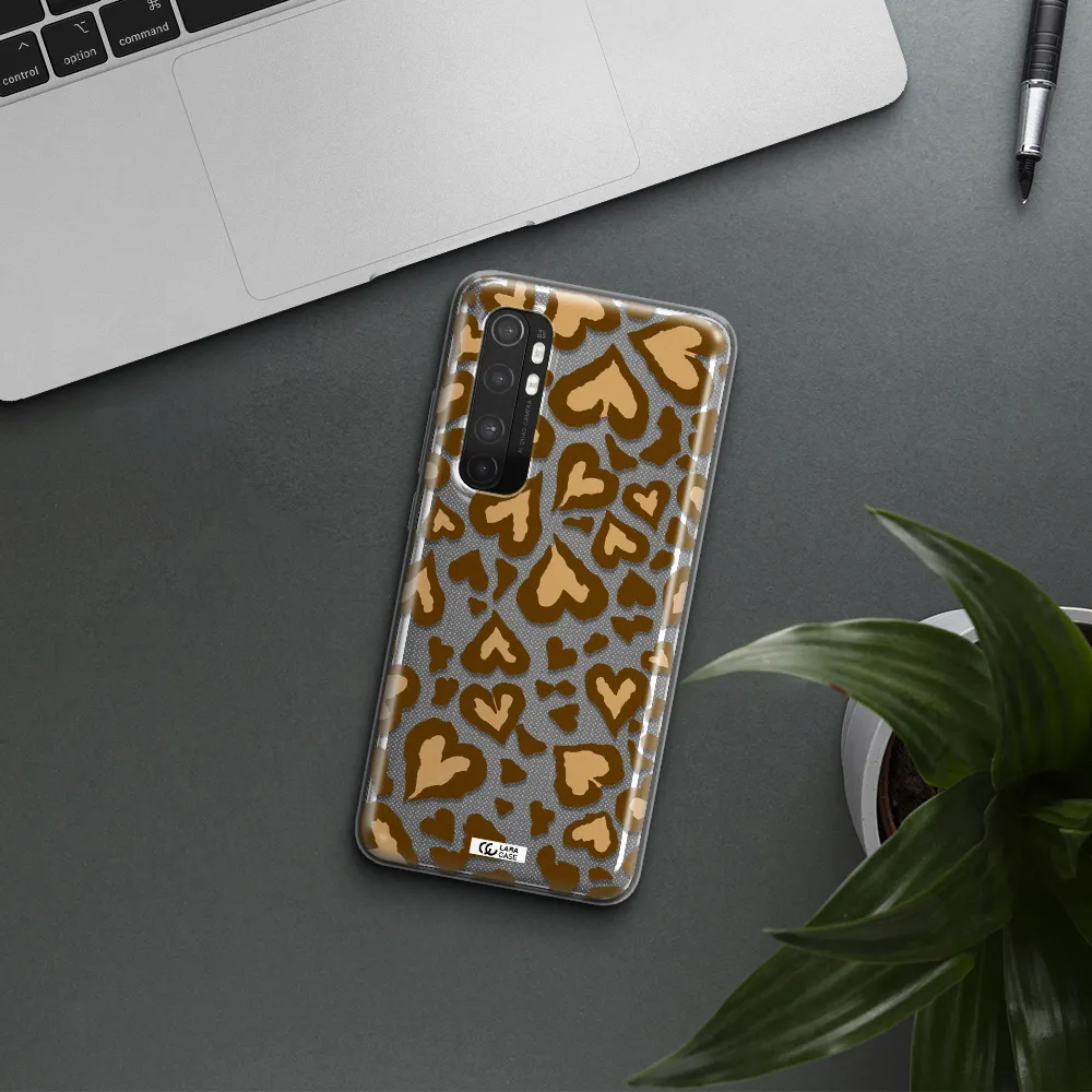 Heart Leopard Xiaomi Mi Note 10 Lite Clear TPU Case