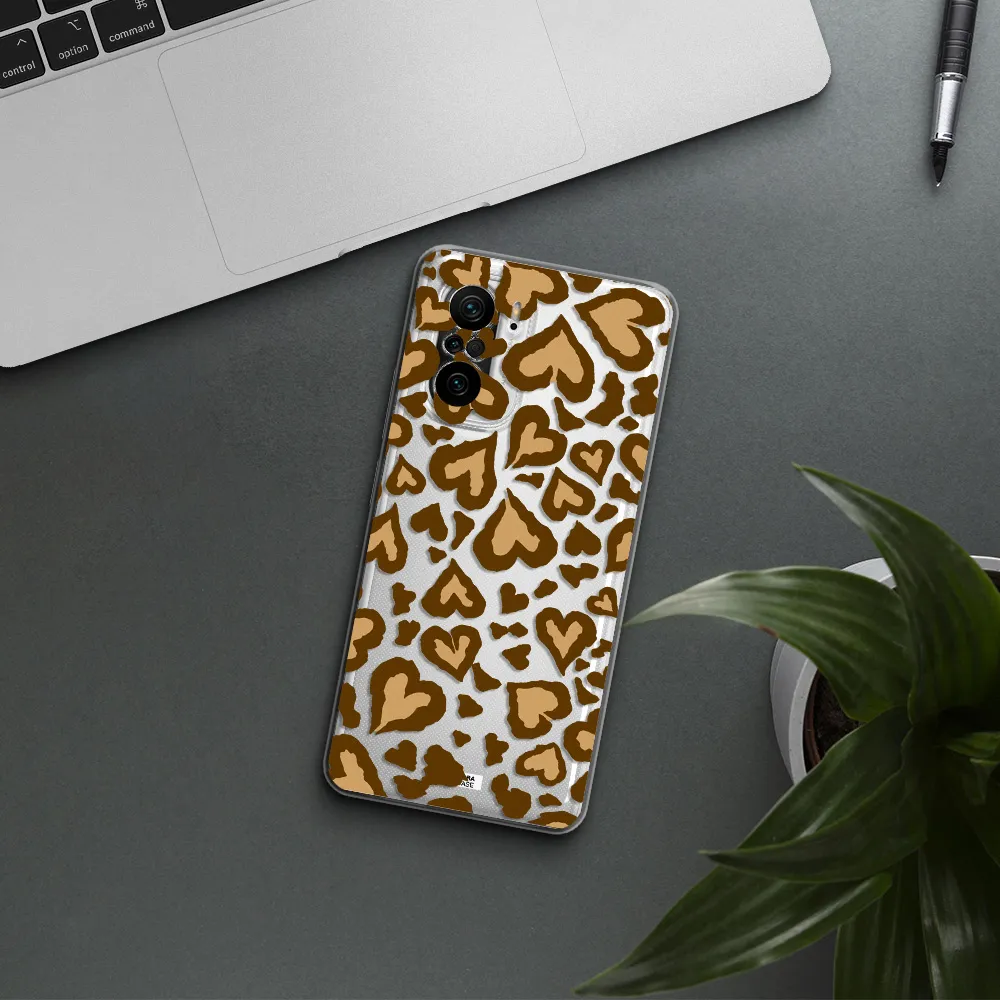 Heart Leopard Xiaomi Poco F3 Clear Tpu Case