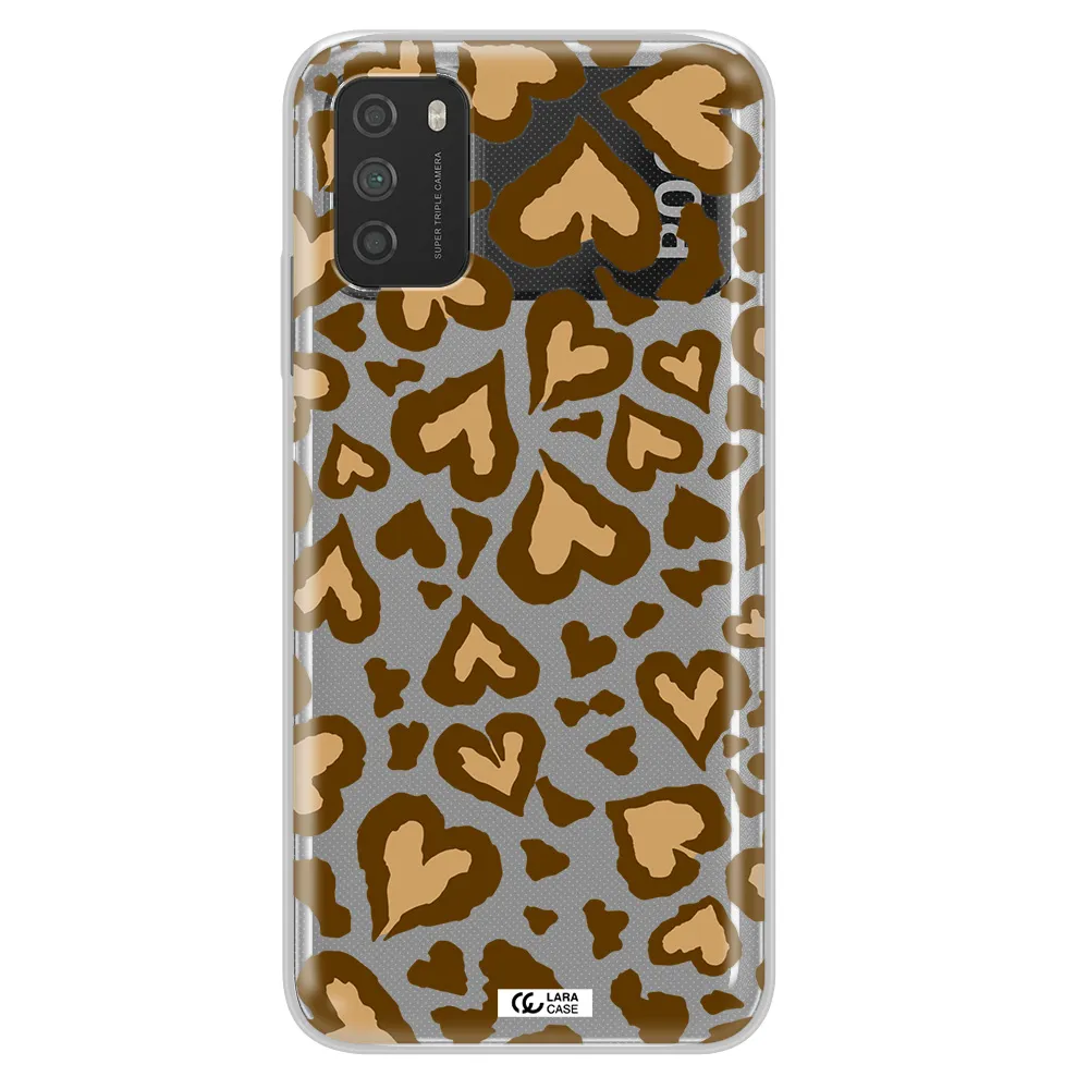 Heart Leopard Xiaomi Poco M3 Clear TPU Case