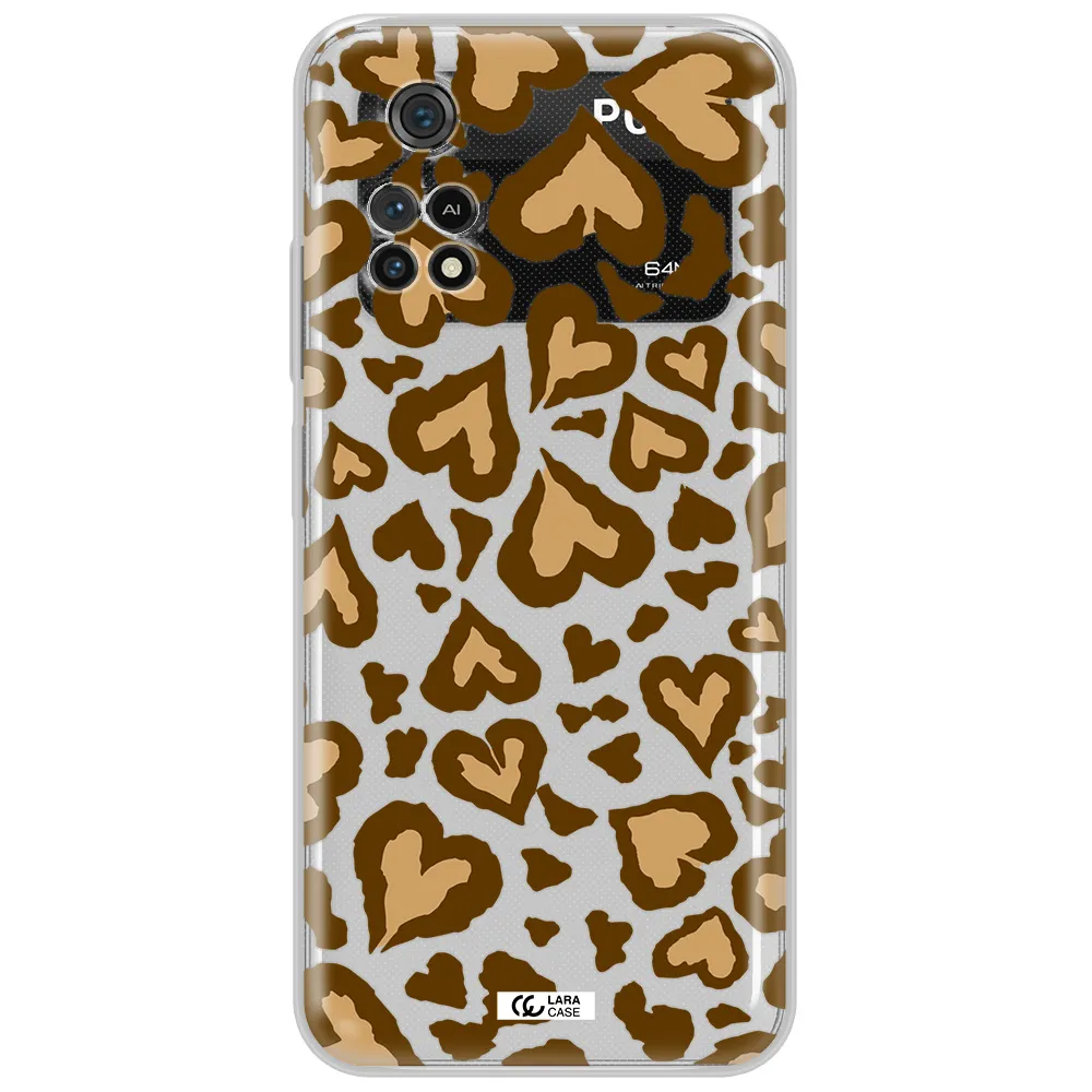Heart Leopard Xiaomi Poco M4 Pro 4G Clear Tpu Case