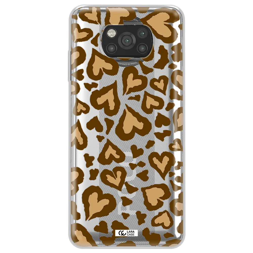 Heart Leopard Xiaomi Poco X3 Clear TPU Case