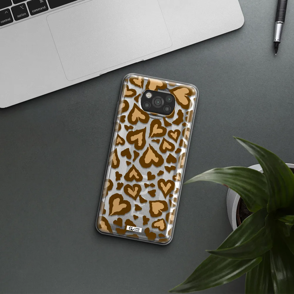 Heart Leopard Xiaomi Poco X3 Clear TPU Case