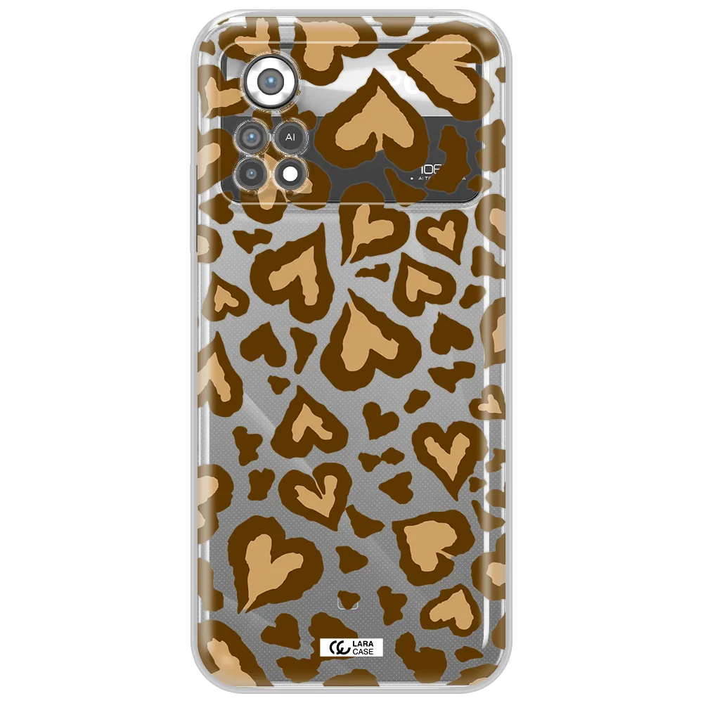 Heart Leopard Xiaomi Poco X4 Pro Clear TPU Case