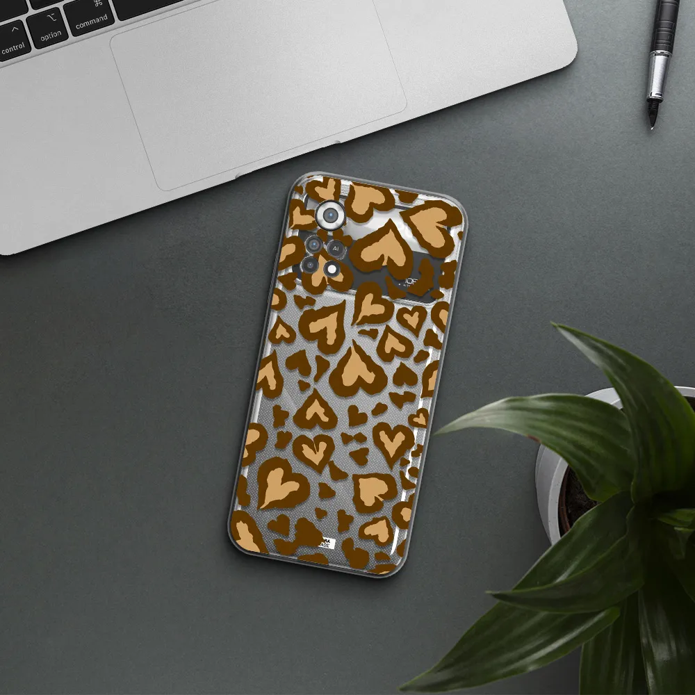 Heart Leopard Xiaomi Poco X4 Pro Clear TPU Case