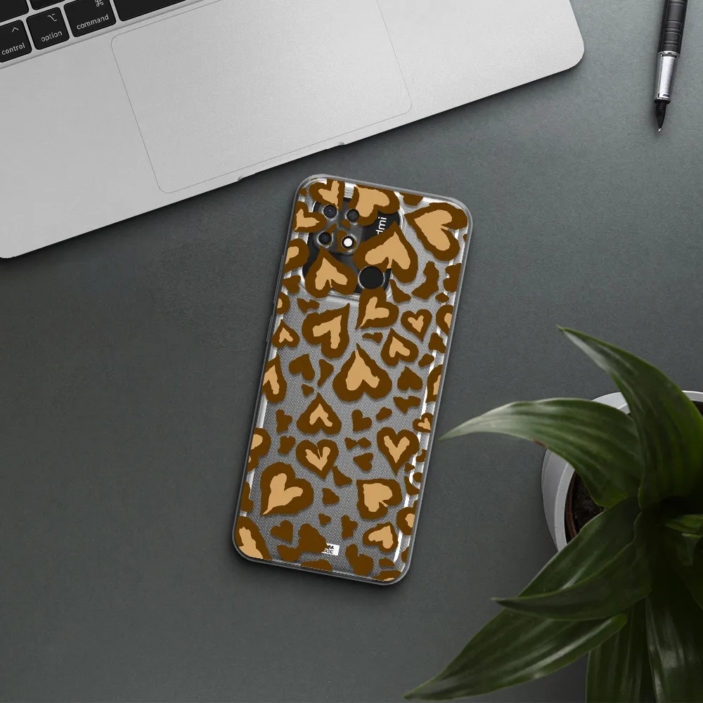 Heart Leopard Xiaomi Redmi 10C Clear TPU Case