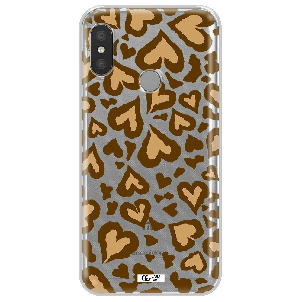 Heart Leopard Xiaomi Redmi 6 Pro Clear TPU Case