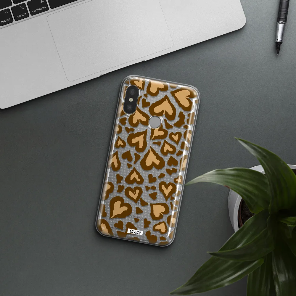 Heart Leopard Xiaomi Redmi 6 Pro Clear TPU Case