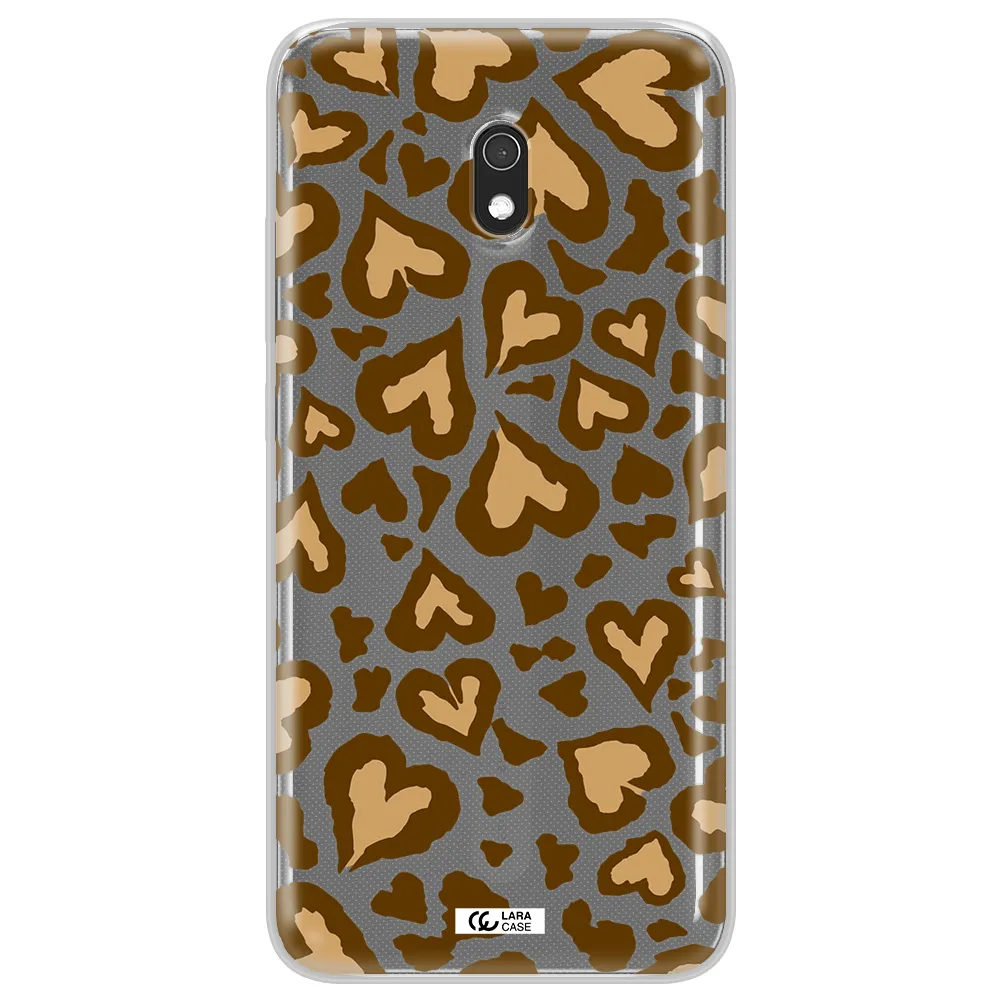 Heart Leopard Xiaomi Redmi 8A Clear TPU Case
