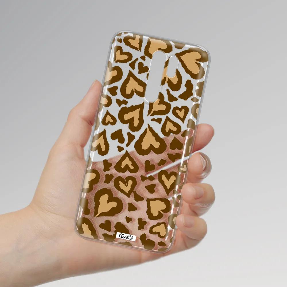 Heart Leopard Xiaomi Redmi 9 Clear TPU Case
