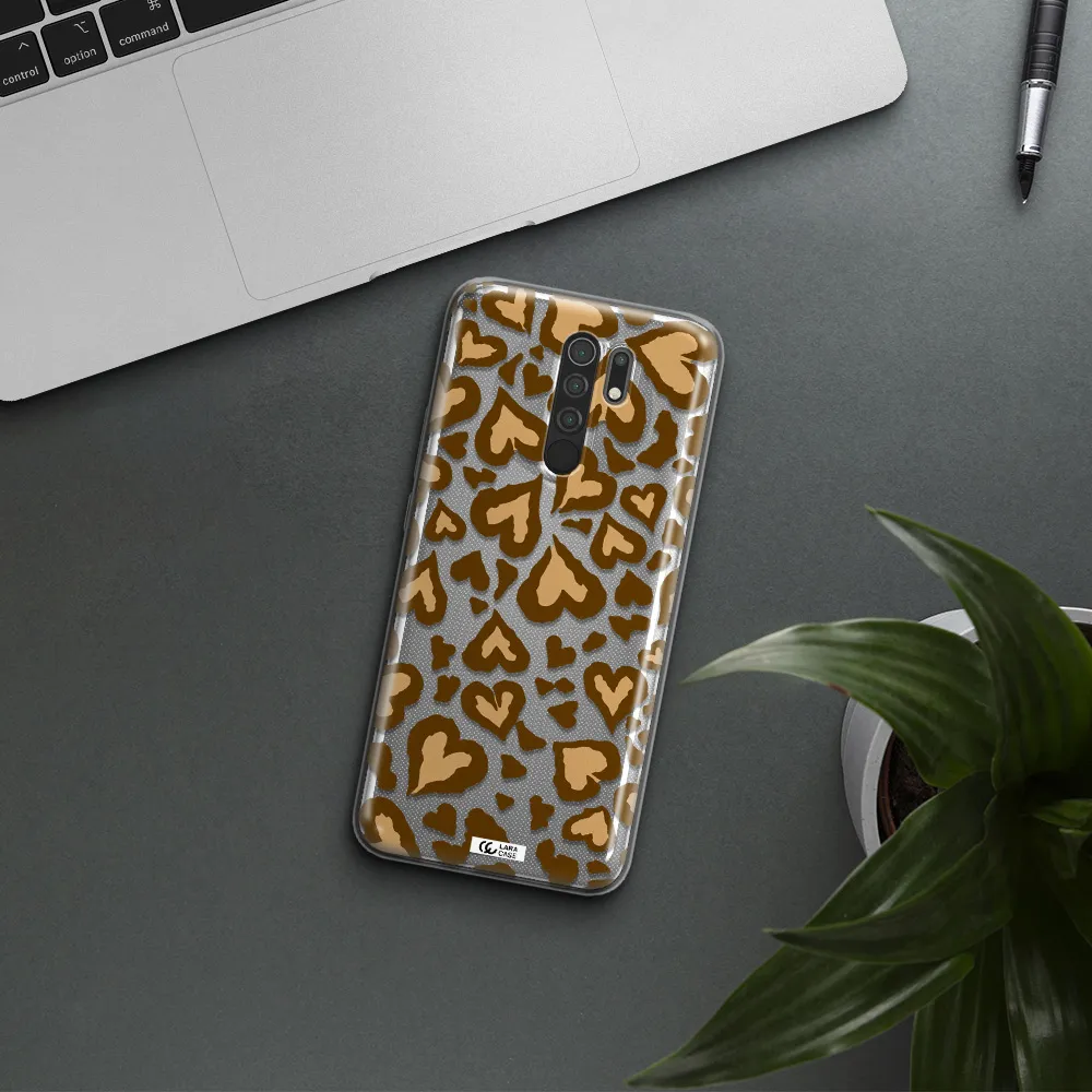 Heart Leopard Xiaomi Redmi 9 Clear TPU Case