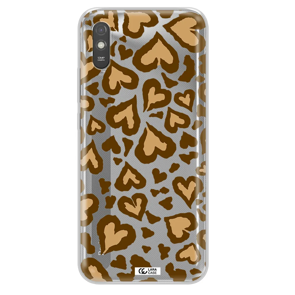 Heart Leopard Xiaomi Redmi 9A Clear TPU Case