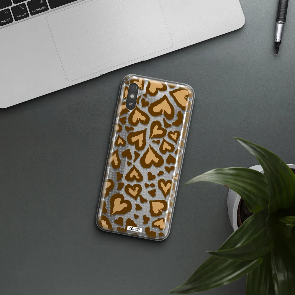 Heart Leopard Xiaomi Redmi 9A Clear TPU Case