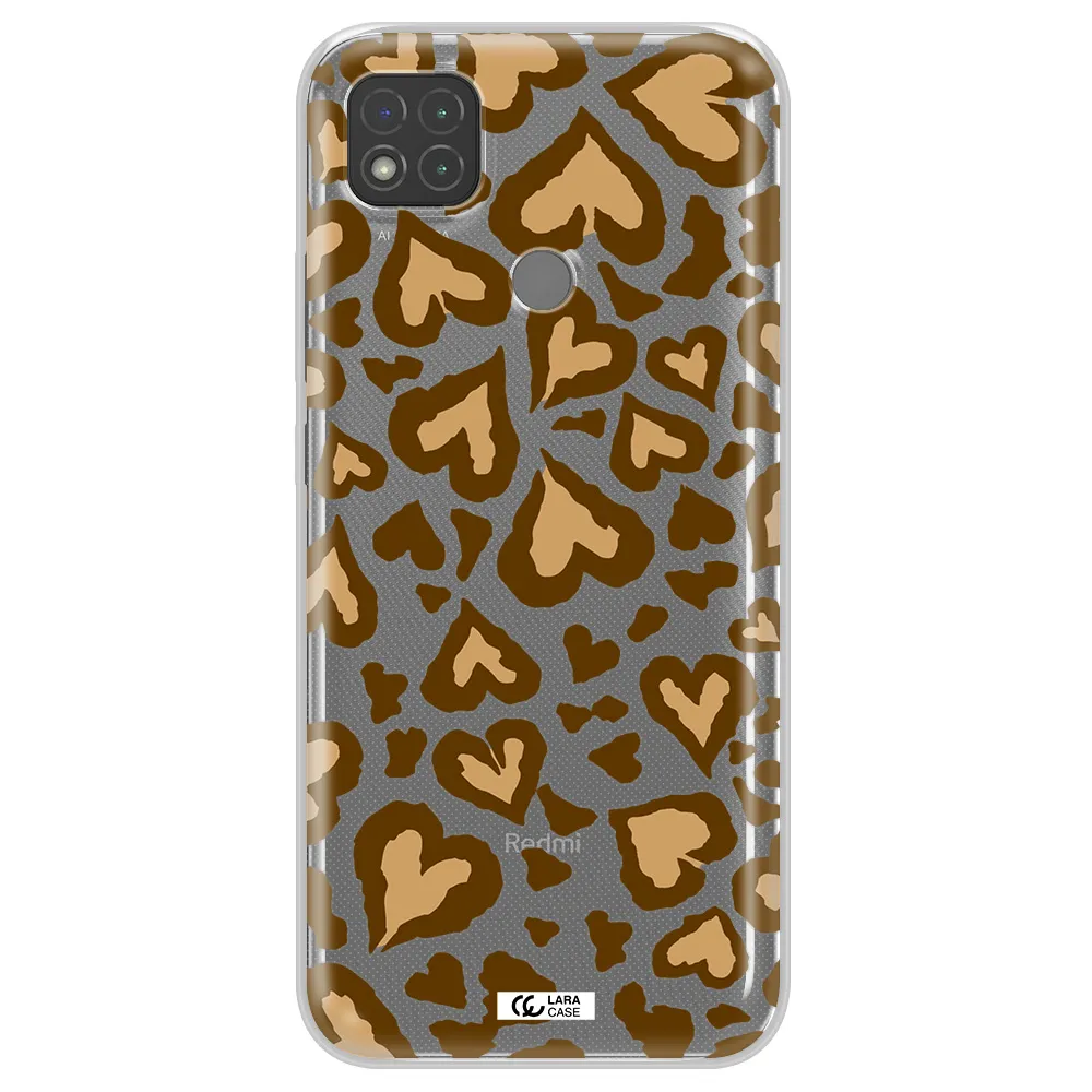 Heart Leopard Xiaomi Redmi 9C Clear TPU Case
