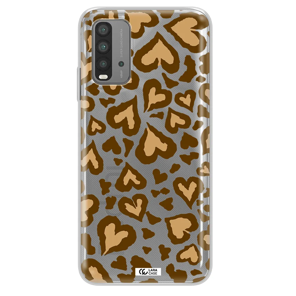 Heart Leopard Xiaomi Redmi 9T Clear TPU Case