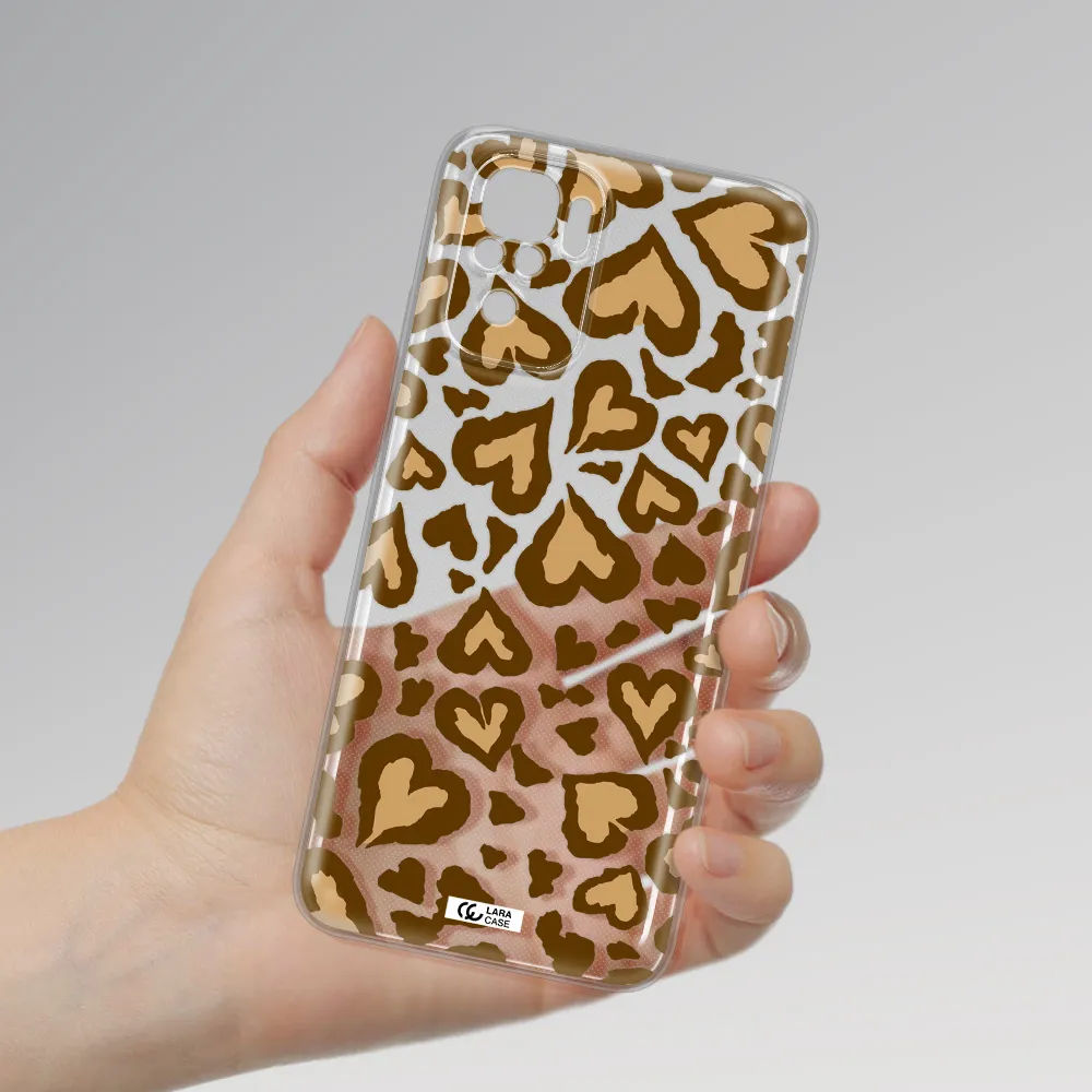 Heart Leopard Xiaomi Redmi Note 10S Clear Tpu Case
