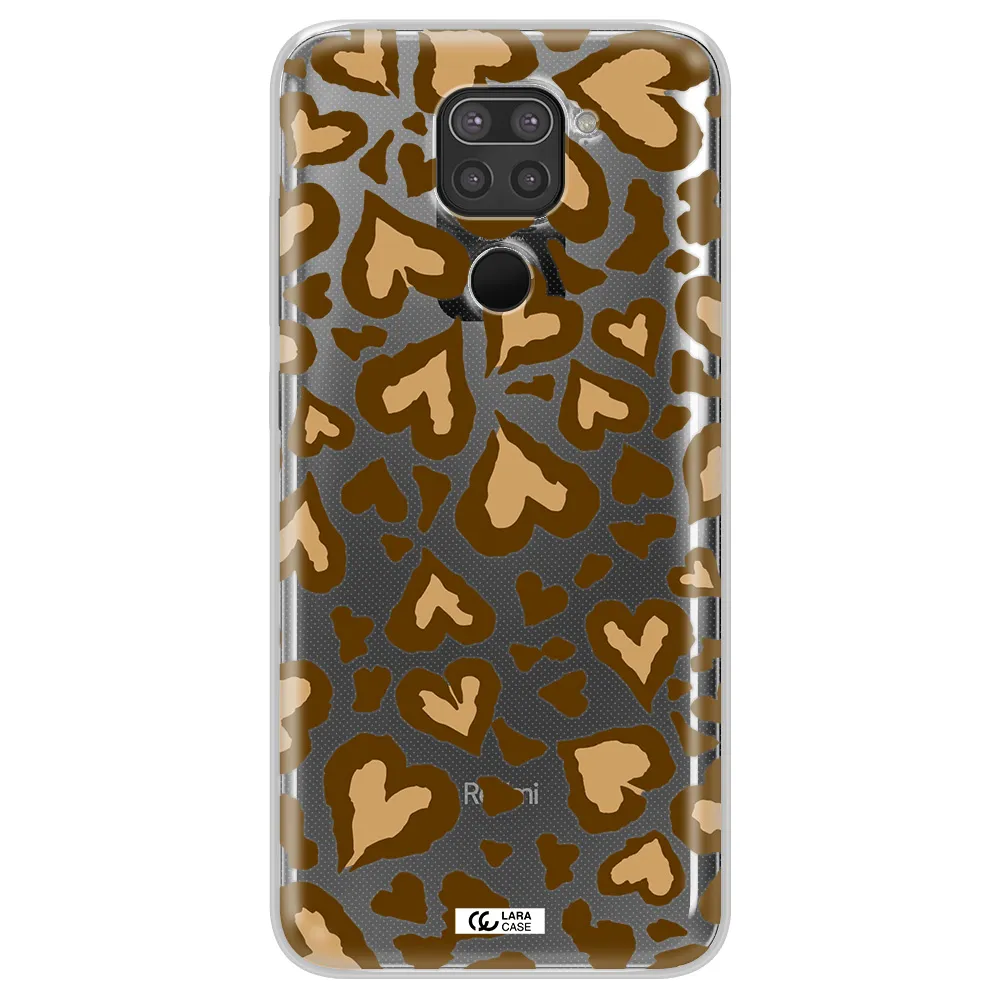 Heart Leopard Xiaomi Redmi Note 9 Clear TPU Case