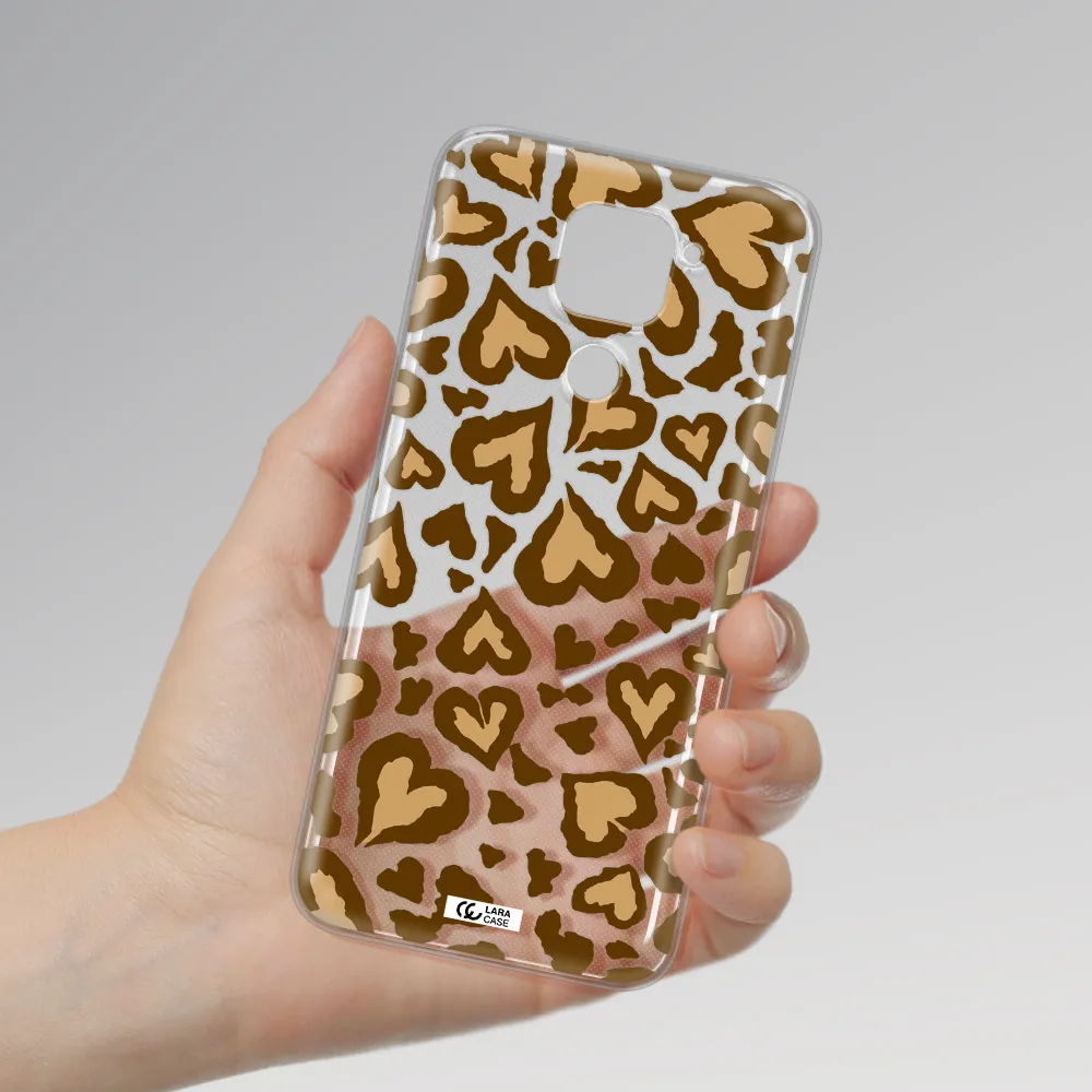 Heart Leopard Xiaomi Redmi Note 9 Clear TPU Case