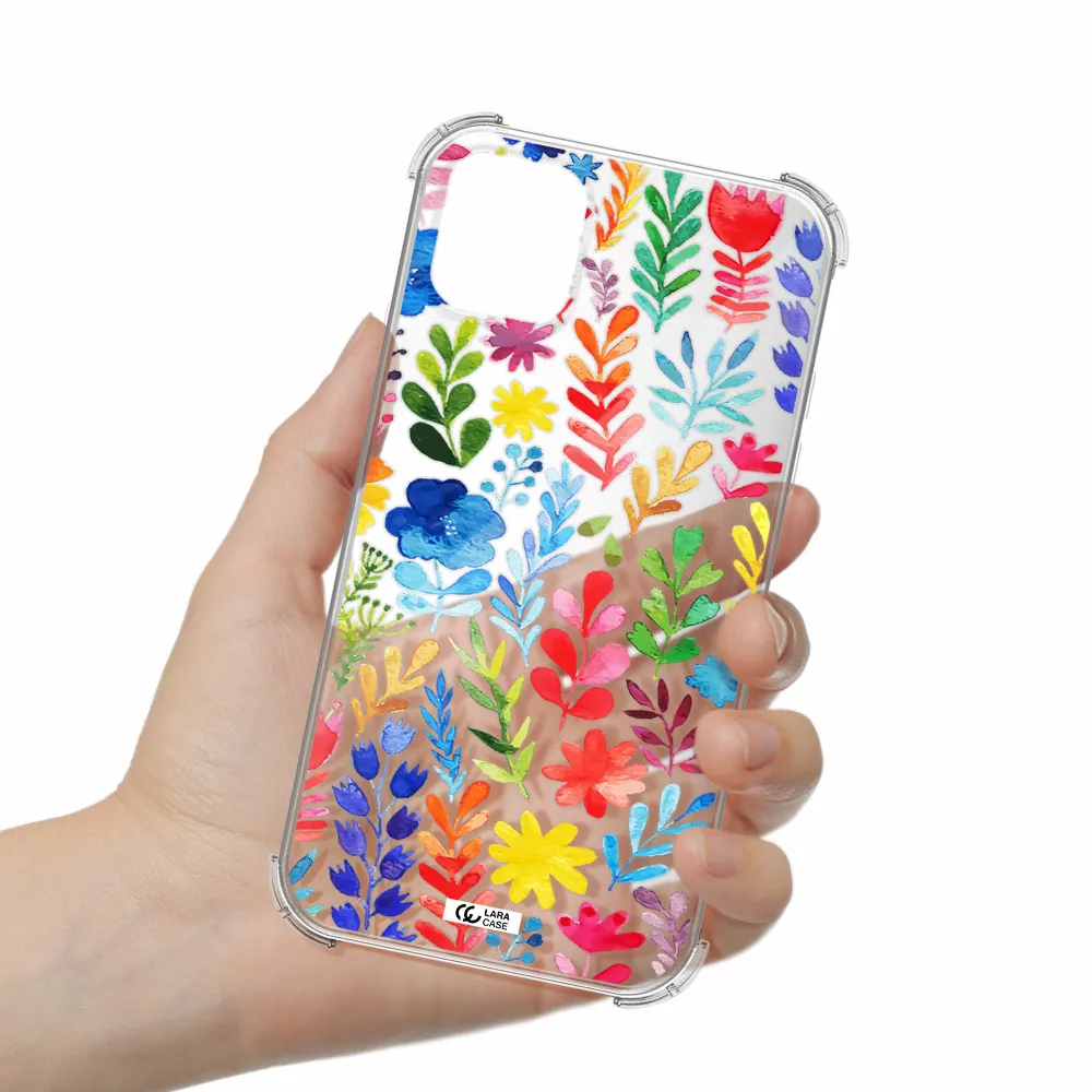 Colorful Watercolor Flowers Apple iPhone 11 Clear PC Case
