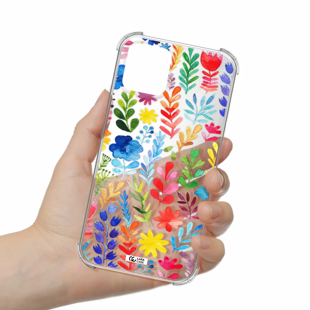 Colorful Watercolor Flowers Apple iPhone 11 pro Clear PC Case