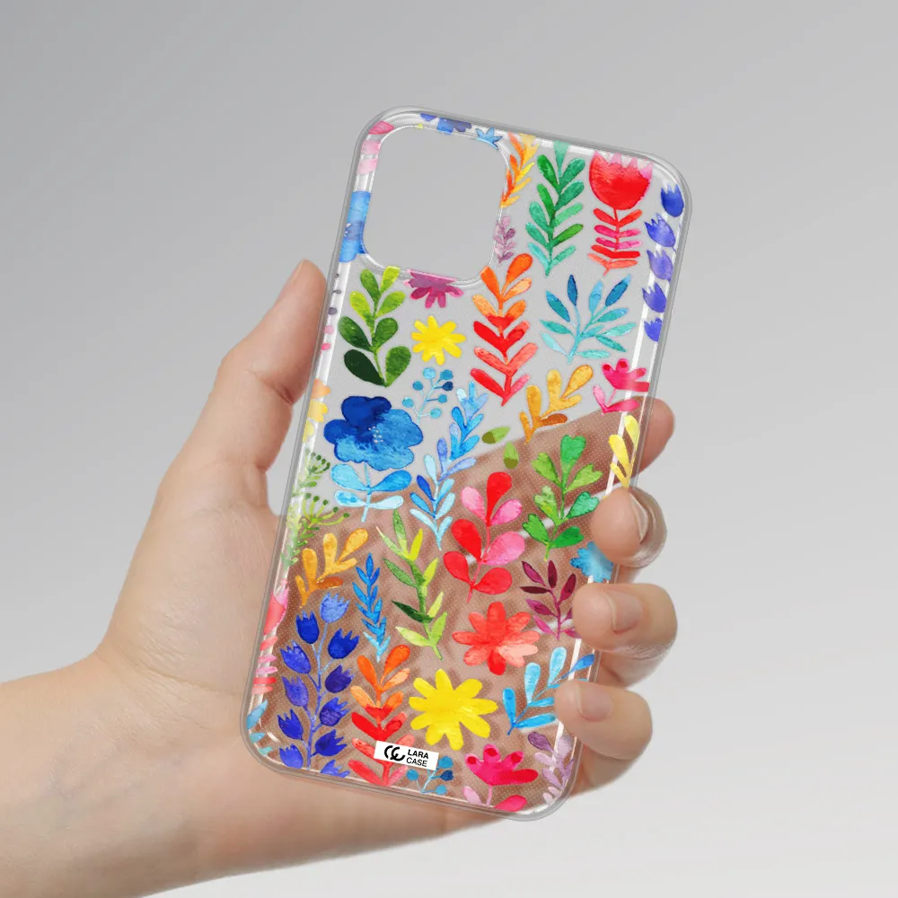 Colorful Watercolor Flowers Apple iPhone 11 pro Clear TPU Case