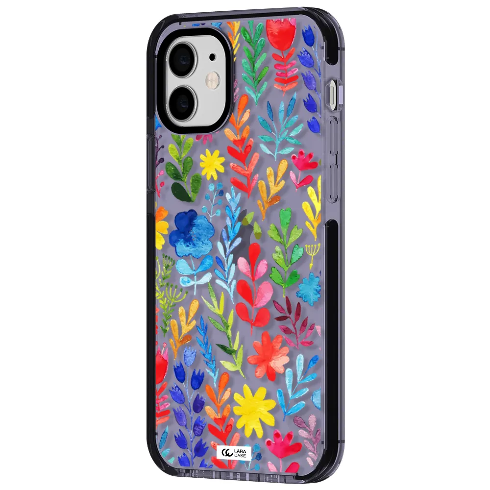 Colorful Watercolor Flowers Apple iPhone 12 impact Lilac Case