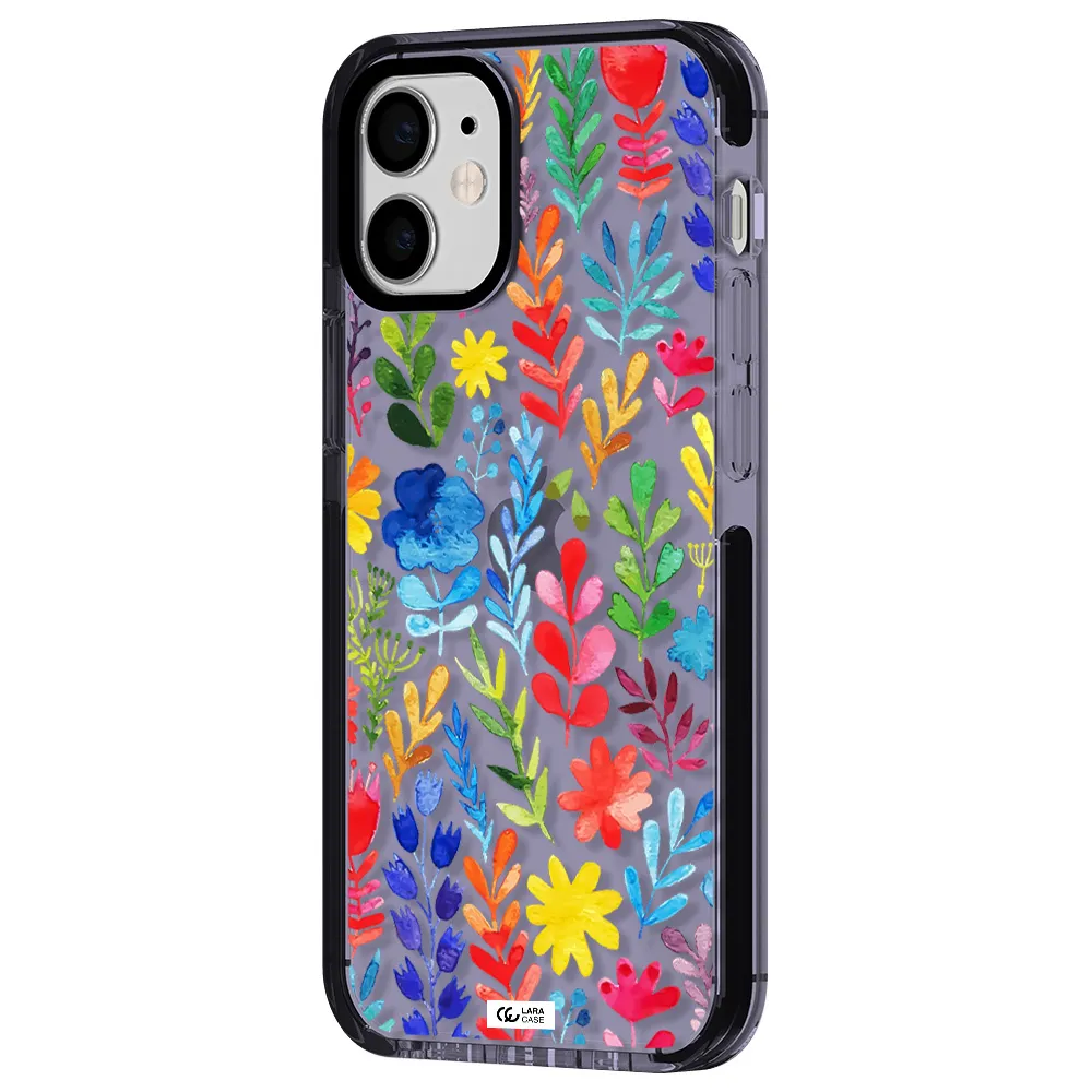 Colorful Watercolor Flowers Apple iPhone 12 mini impact Lilac Case