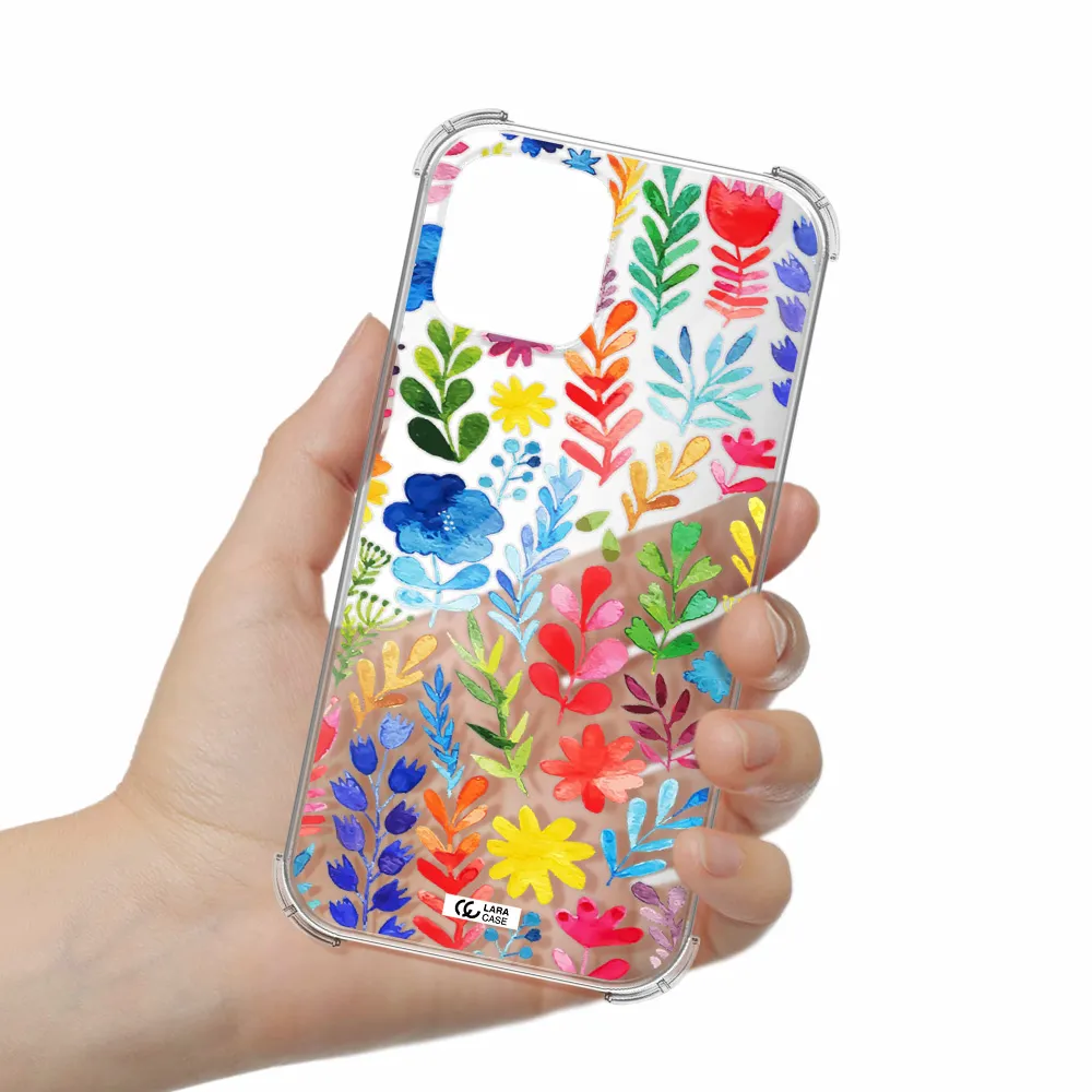 Colorful Watercolor Flowers Apple iPhone 12 pro Clear PC Case