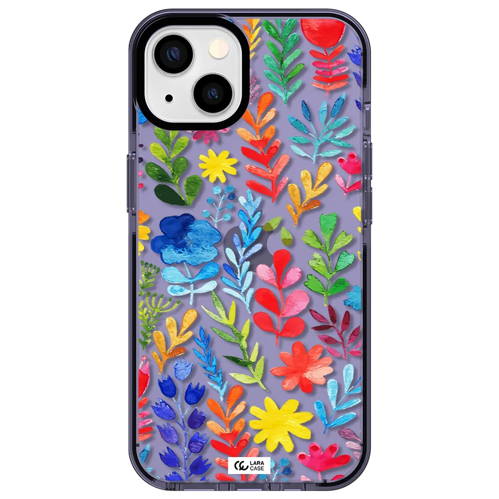 Colorful Watercolor Flowers Apple iPhone 13 impact Lilac Case