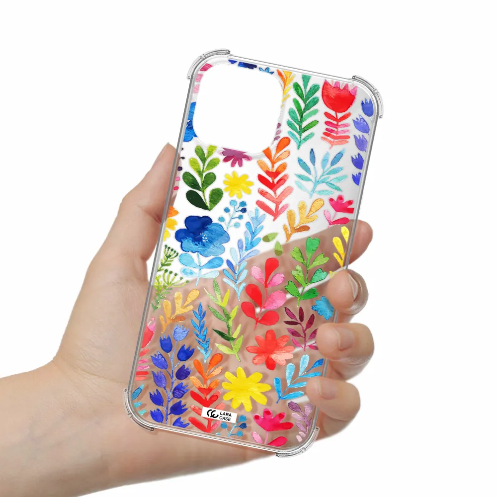 Colorful Watercolor Flowers Apple iPhone 13 mini Clear PC Case