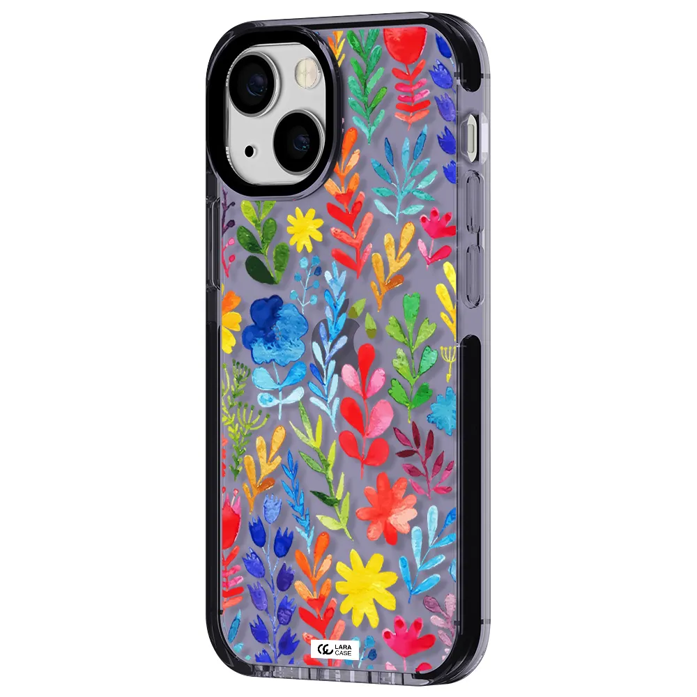 Colorful Watercolor Flowers Apple iPhone 13 mini impact Lilac Case