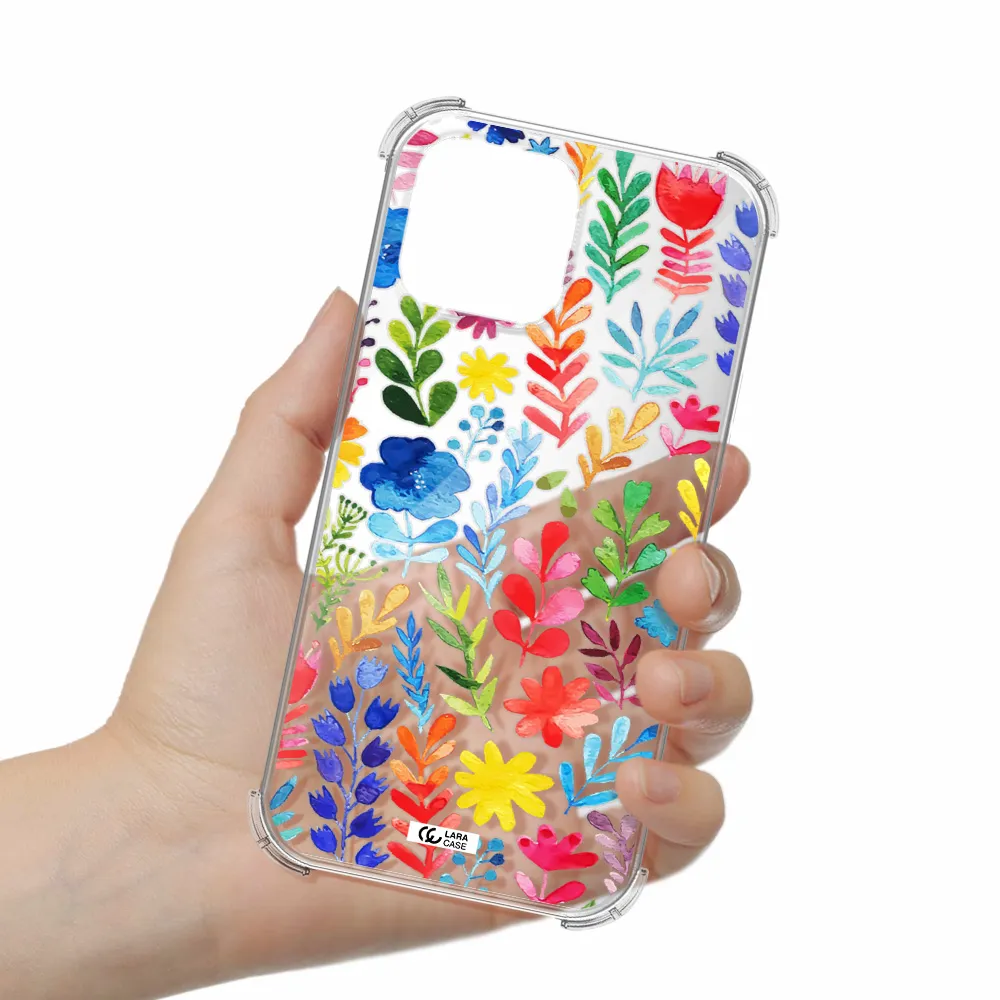Colorful Watercolor Flowers Apple iPhone 13 Pro Clear PC Case