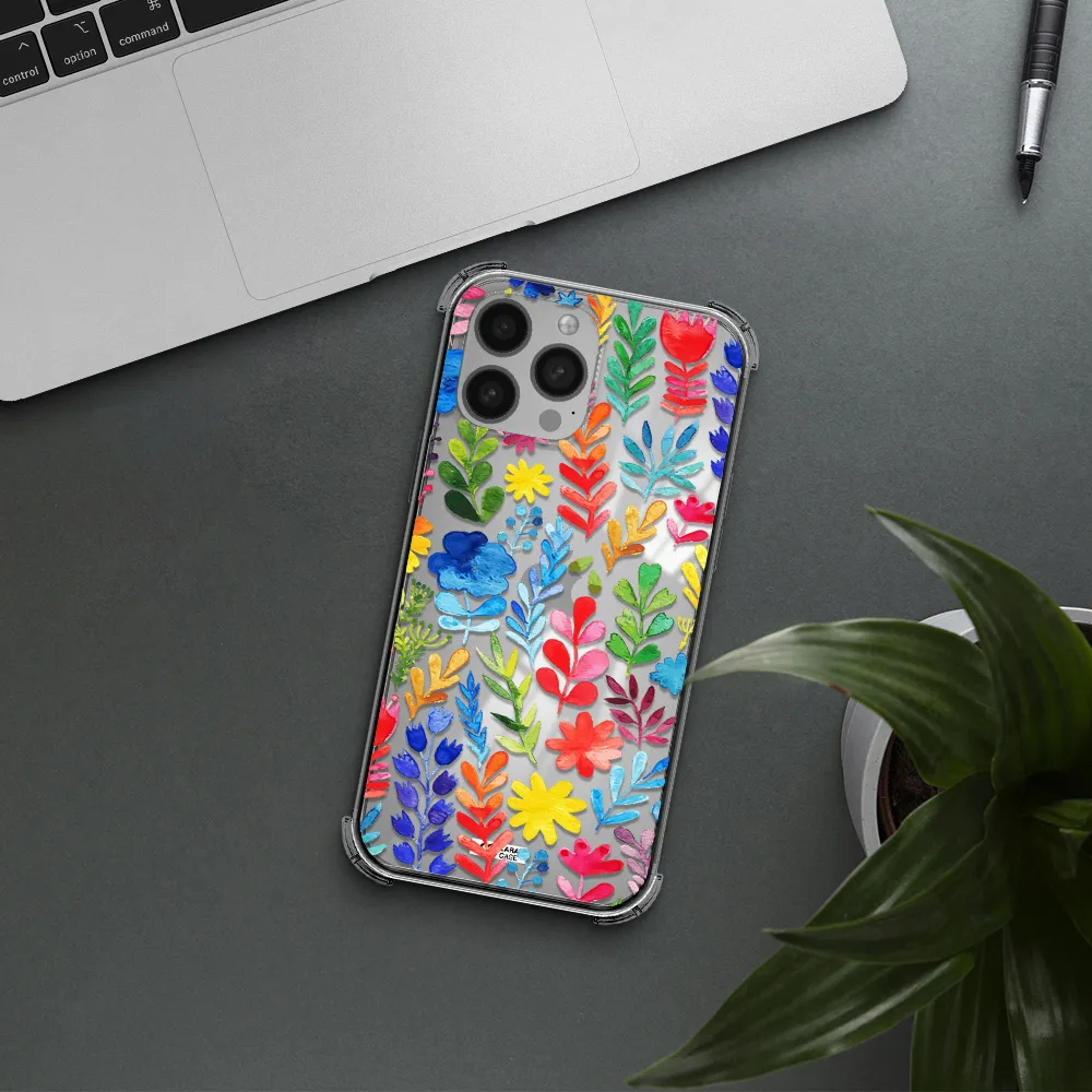 Colorful Watercolor Flowers Apple iPhone 13 Pro Max Clear PC Case