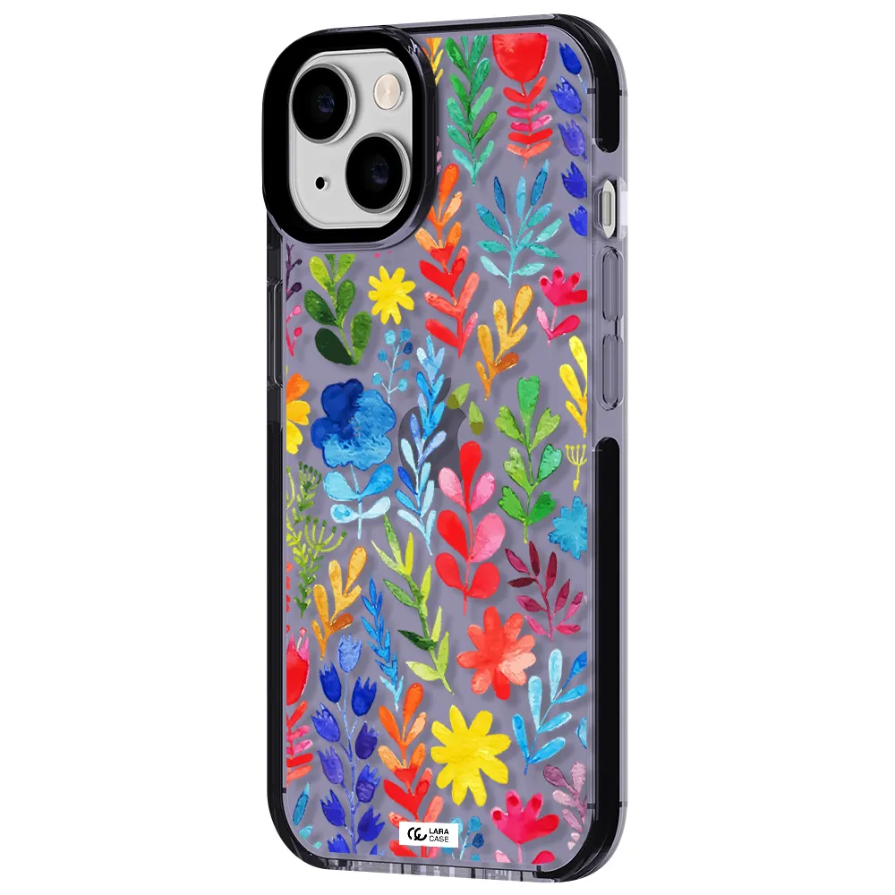 Colorful Watercolor Flowers Apple iPhone 14 impact Lilac Case
