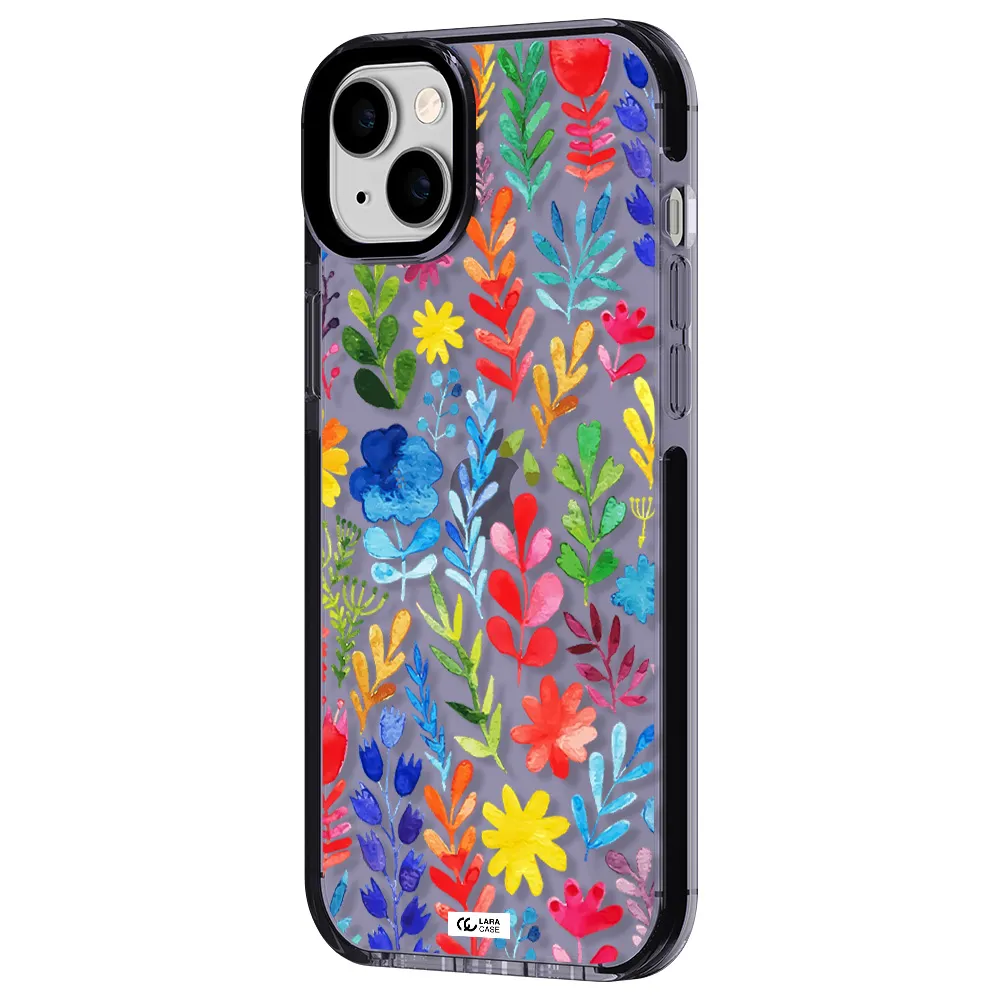 Colorful Watercolor Flowers Apple iPhone 14 plus impact Lilac Case