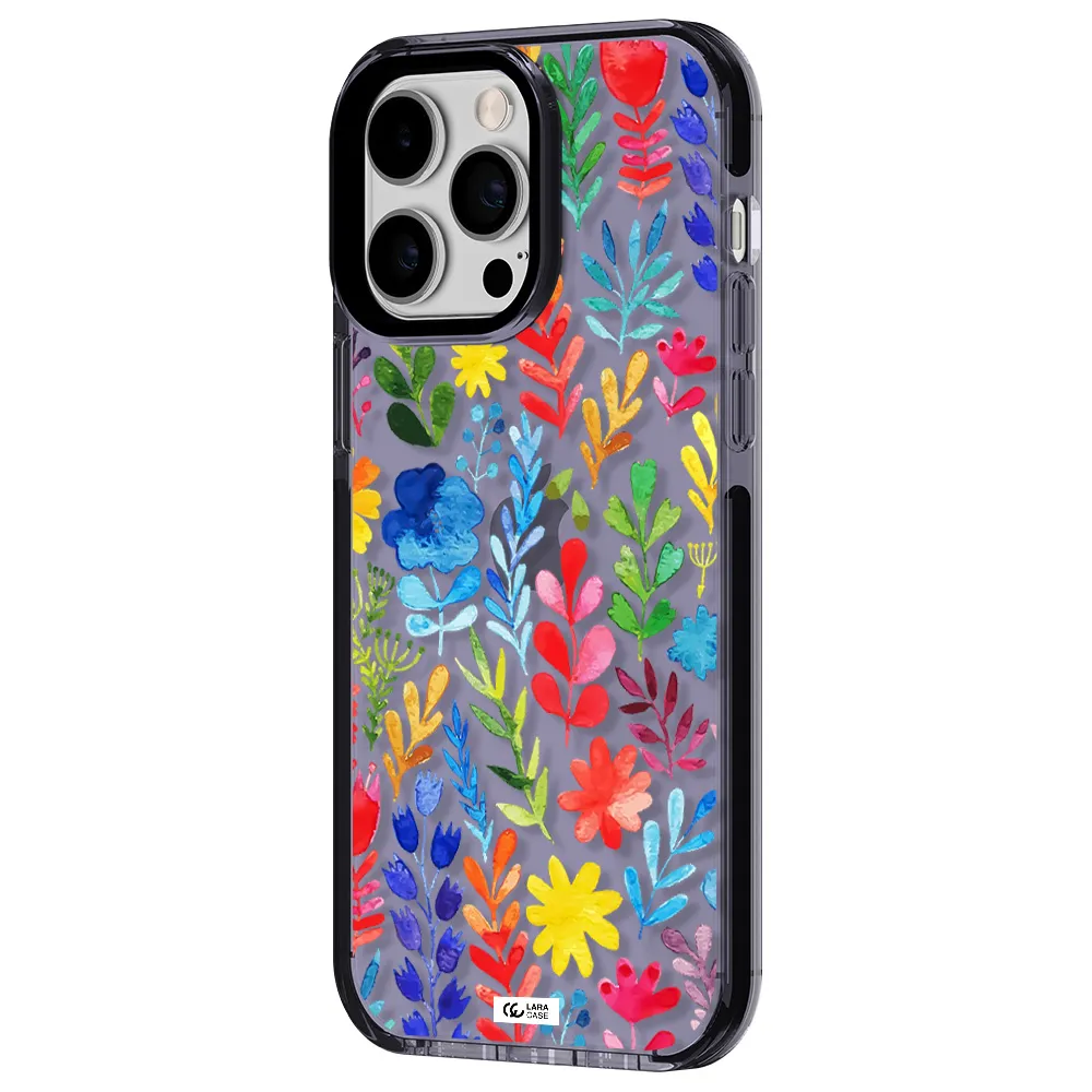 Colorful Watercolor Flowers Apple iPhone 15 Pro impact Lilac Case