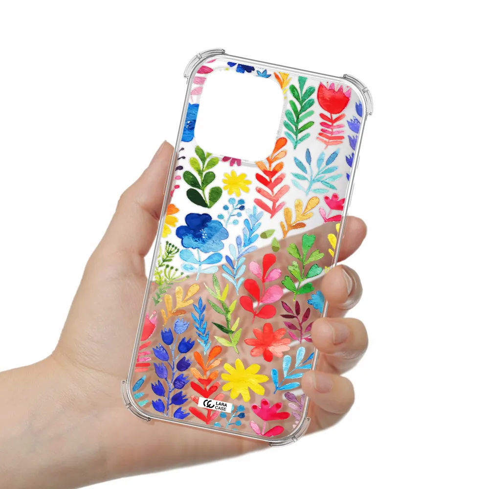 Colorful Watercolor Flowers Apple Iphone 16 Pro Max Clear Pc Case