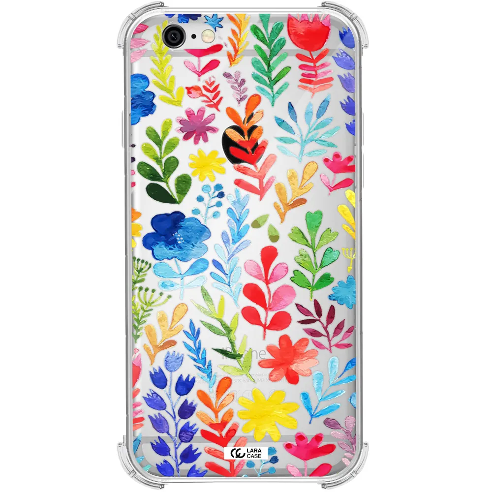 Colorful Watercolor Flowers Apple iPhone 6 Clear PC Case