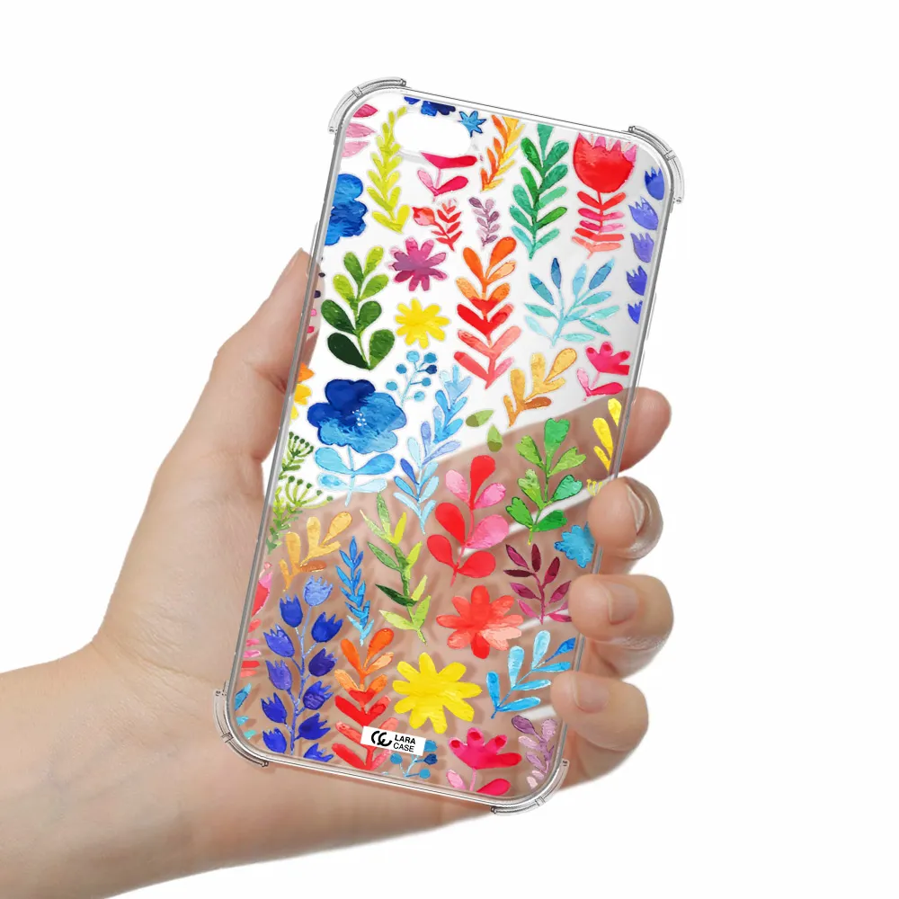 Colorful Watercolor Flowers Apple iPhone 6 Clear PC Case