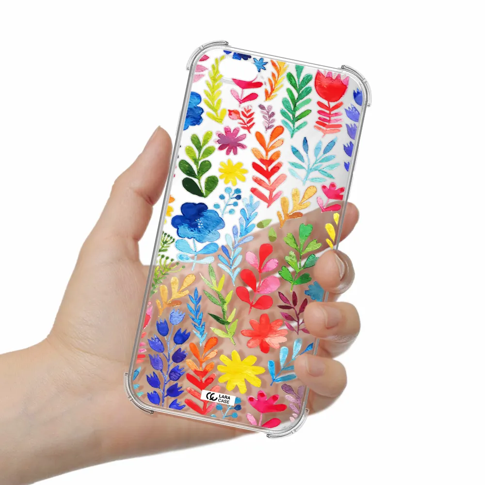 Colorful Watercolor Flowers Apple iPhone 6 plus Clear PC Case