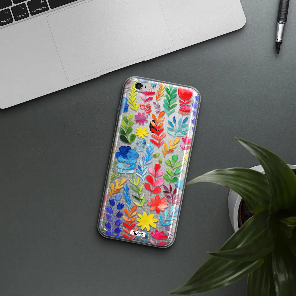 Colorful Watercolor Flowers Apple iPhone 6 s plus Clear TPU Case