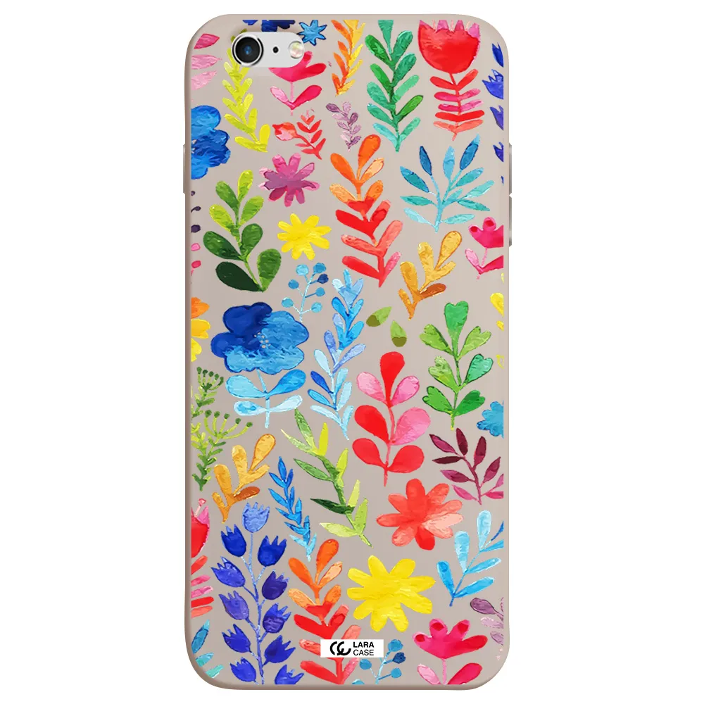 Colorful Watercolor Flowers Apple iPhone 6 s plus Silicone Stone Case