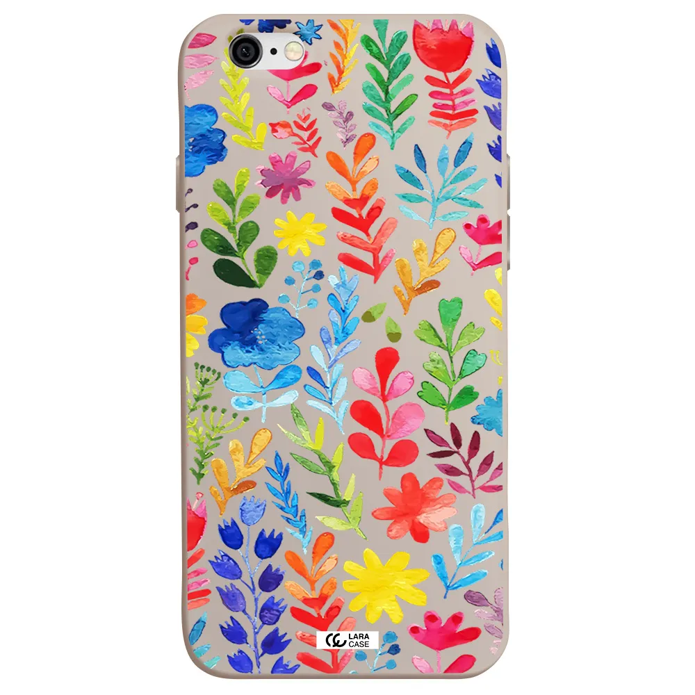 Colorful Watercolor Flowers Apple iPhone 6 Silicone Stone Case