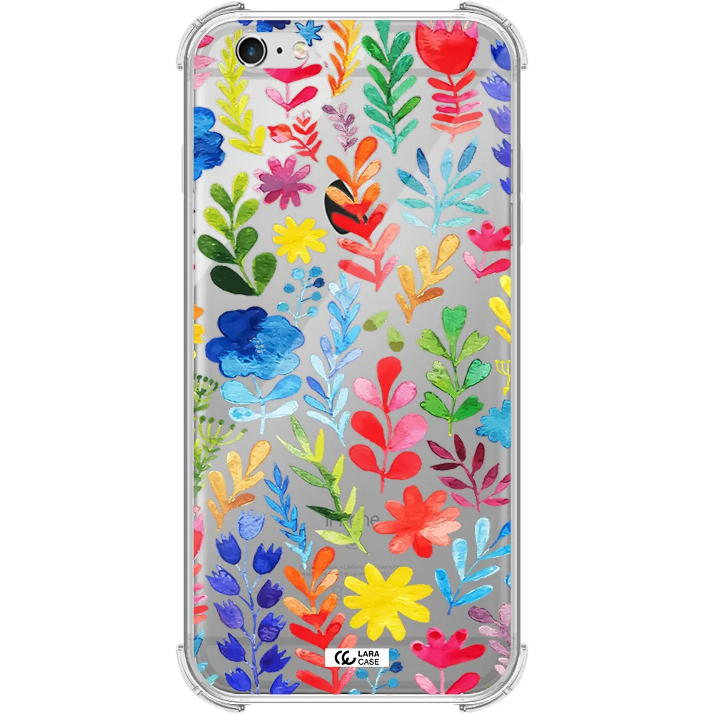 Colorful Watercolor Flowers Apple iPhone 6S Clear PC Case