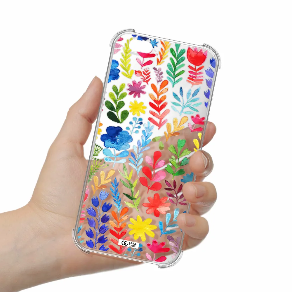 Colorful Watercolor Flowers Apple iPhone 6S Clear PC Case