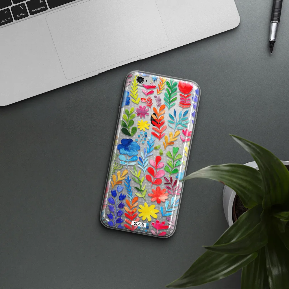 Colorful Watercolor Flowers Apple iPhone 6S Clear TPU Case