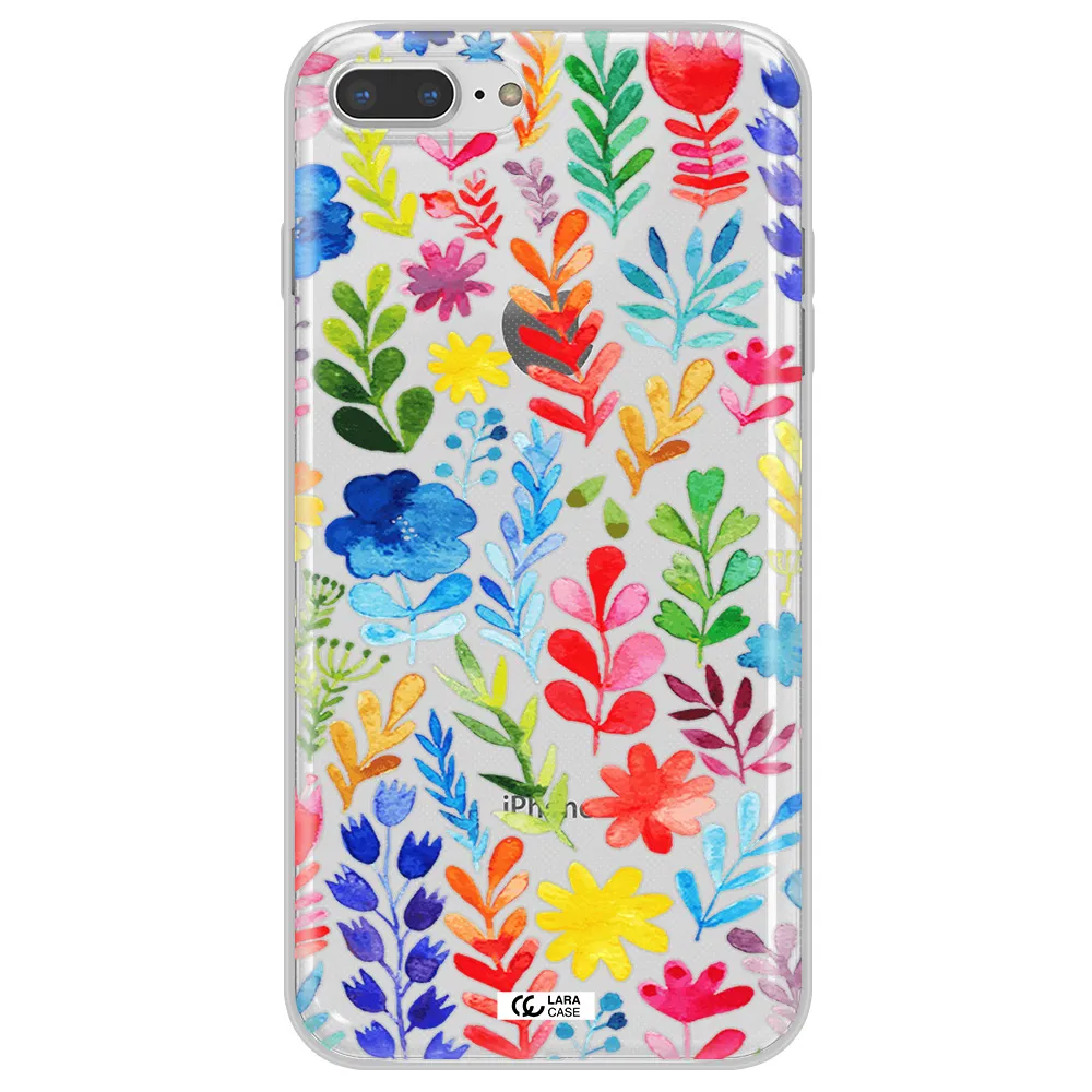 Colorful Watercolor Flowers Apple iPhone 7 plus Clear TPU Case