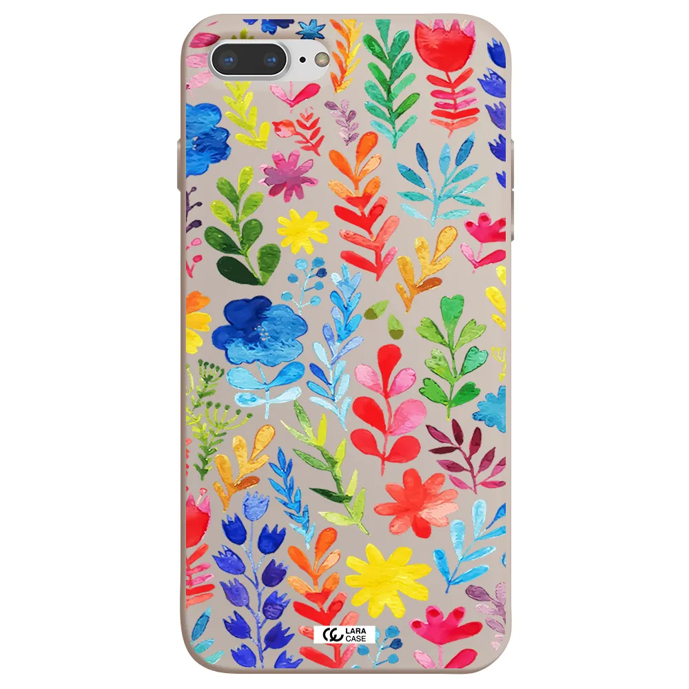 Colorful Watercolor Flowers Apple iPhone 7 plus Silicone Stone Case