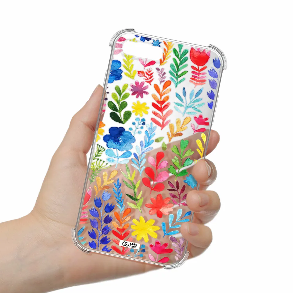 Colorful Watercolor Flowers Apple iPhone 8 plus Clear PC Case