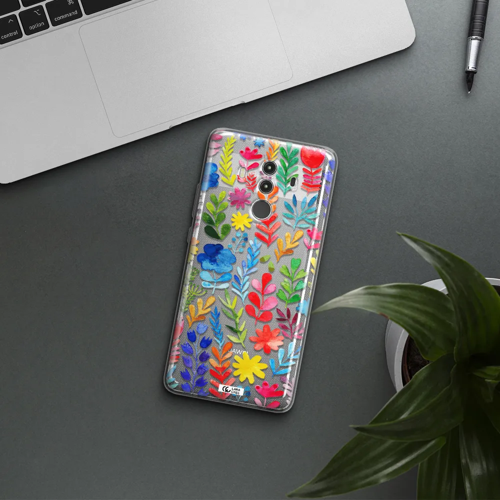 Colorful Watercolor Flowers Huawei Mate 10 Clear TPU Case